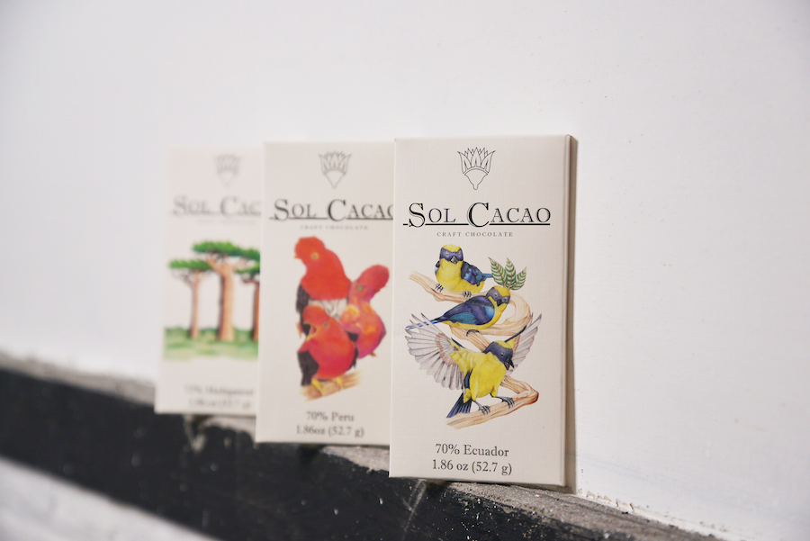 Three single origin bars offered by Sol Cacao 