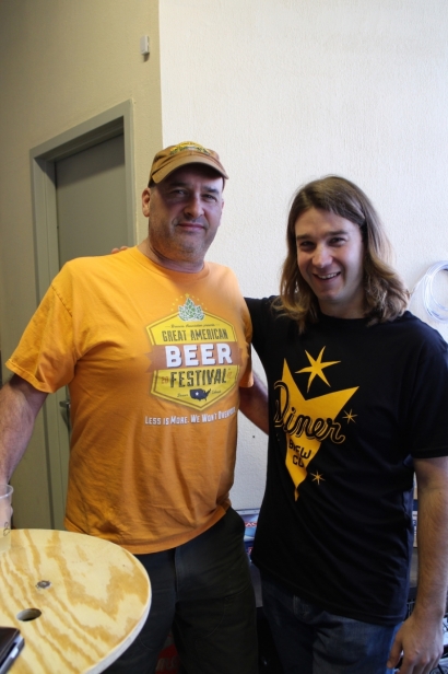 Chris Sheldon (R) owner of The Diner Brew Co in Mount Vernon
