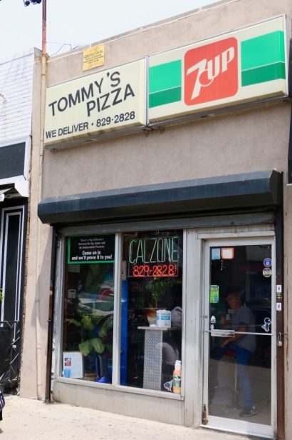 Outside Tommy’s Pizza in Throggs Neck