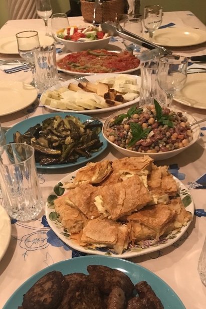 an Albanian dinner made from all garden veggies 